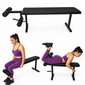 Banco plano para ejercicios de flexión y extensión de piernas y glúteos