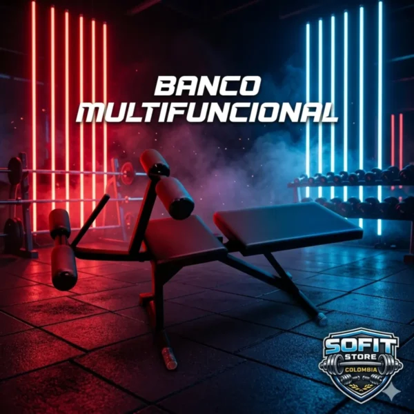 Banco de ejercicio multifuncional de 7 posiciones con flexión y extensión de piernas